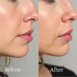 Lip plumping before and after using fillers