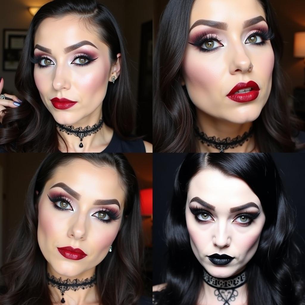 Different Lipstick Vampira Looks