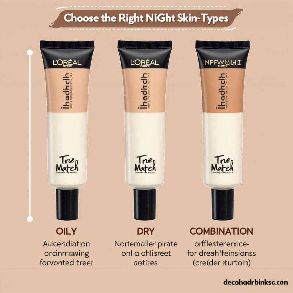 L'Oreal True Match and Infallible foundations for different skin types