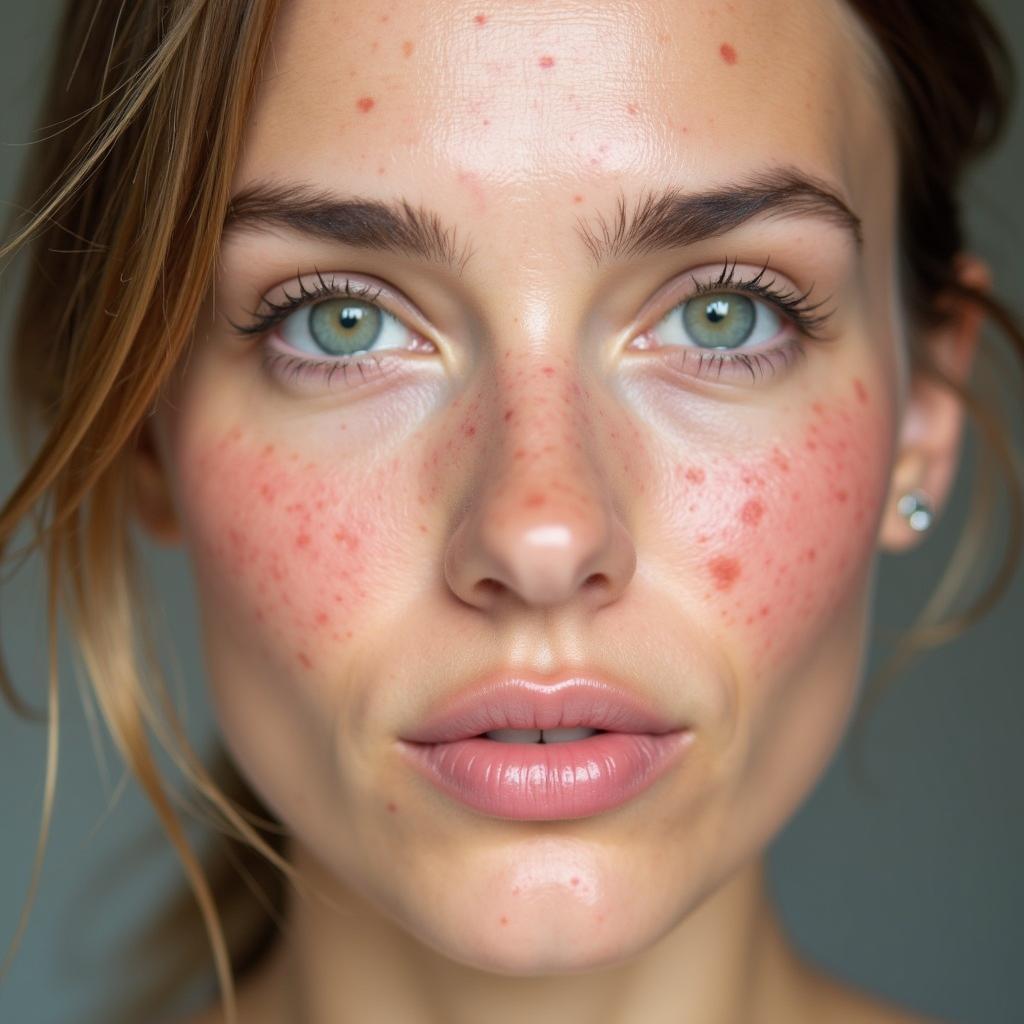 Melasma patches on the face