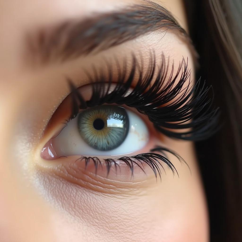 Close-up of mermaid lashes, showcasing their volume and texture