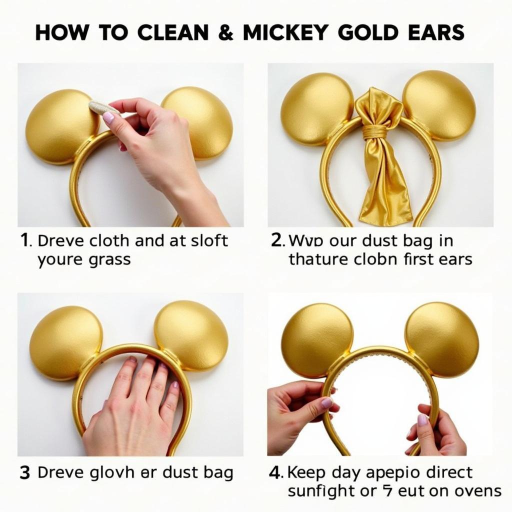 Tips for cleaning and storing Mickey Mouse gold ears