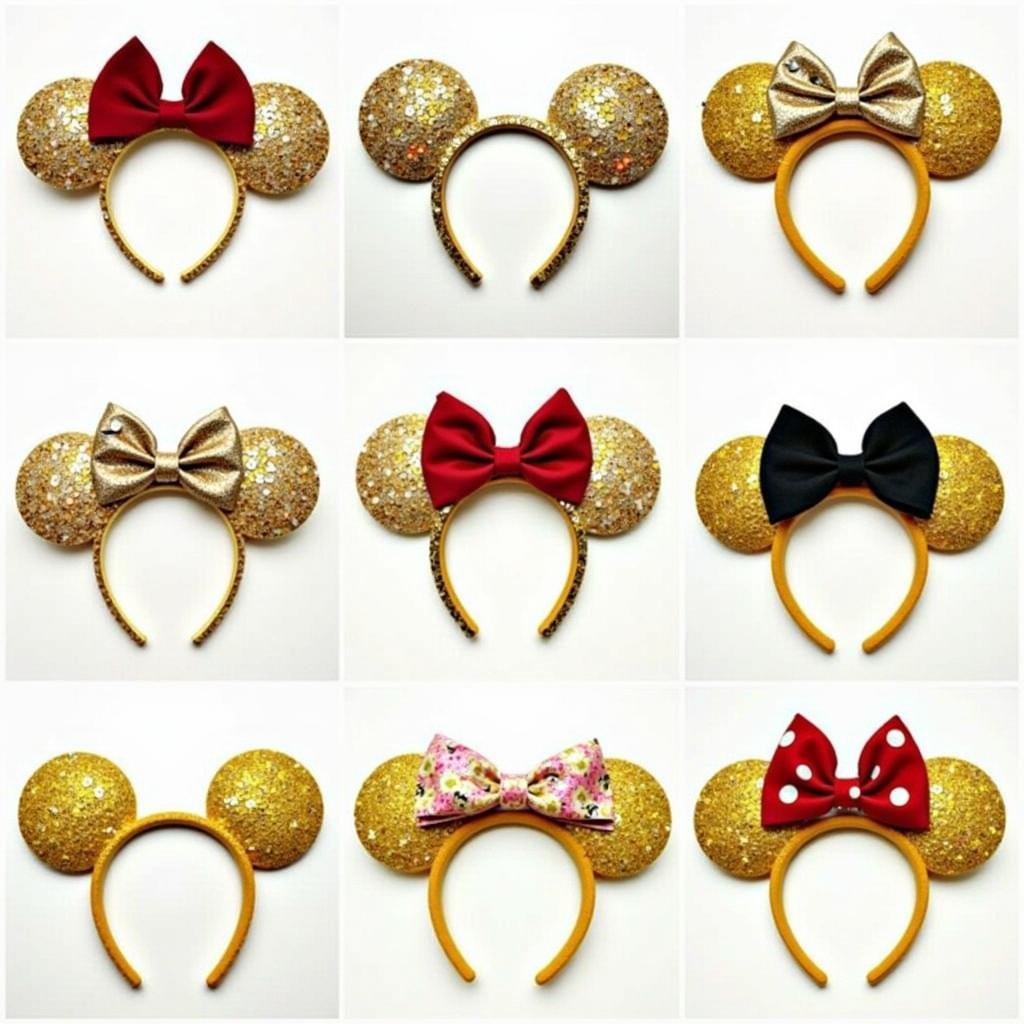 Different types of Mickey Mouse gold ears available