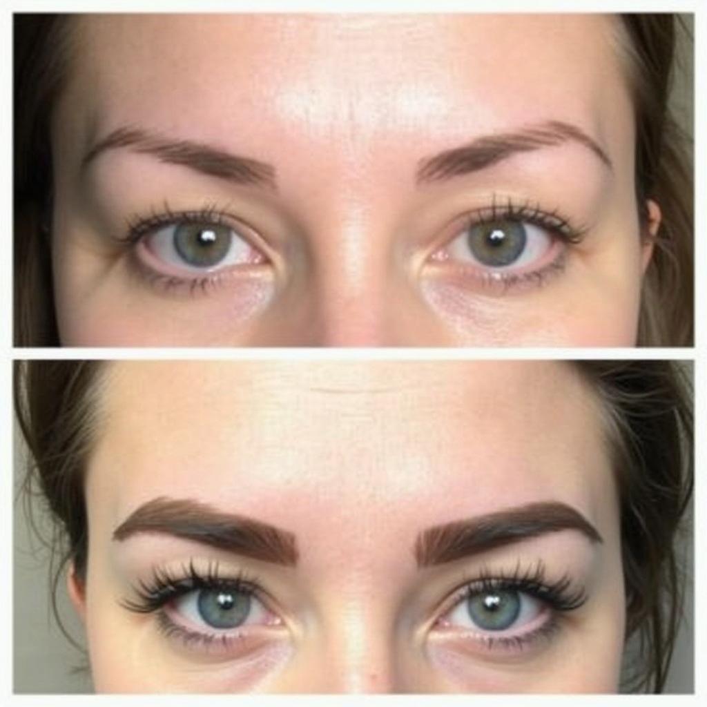 Microblading Sparse Eyebrows Before and After