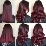 Examples of Midnight Rose Hair Color on Different Hair Types