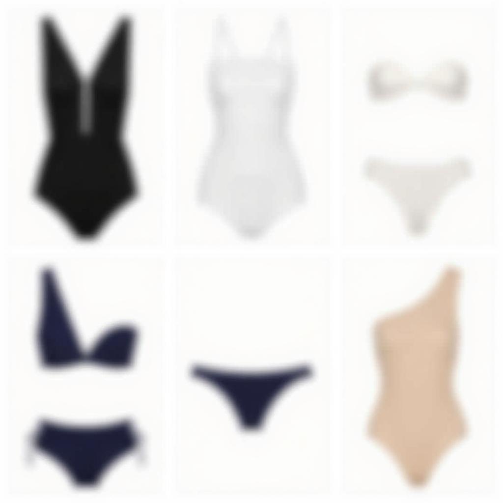 Different styles of minimalist swimsuits