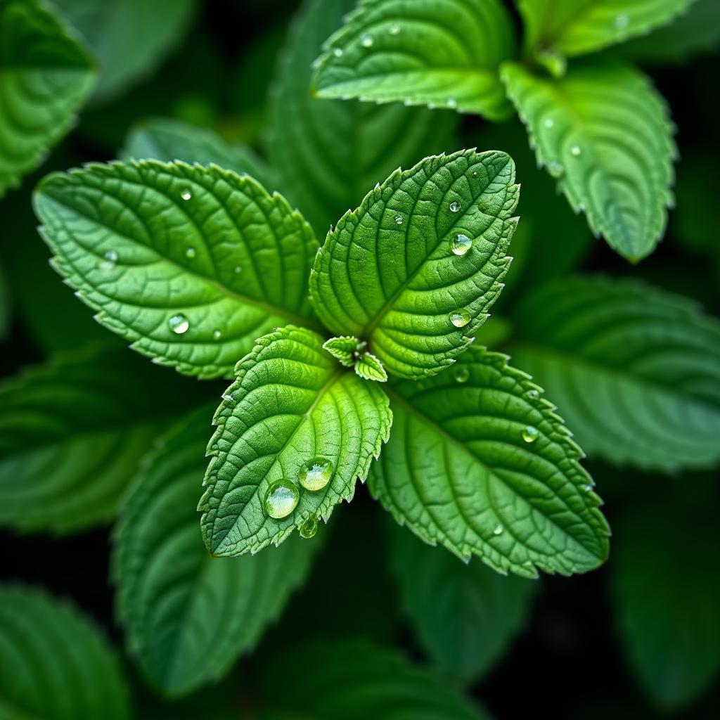 Close-up of Vibrant Mint Leaves