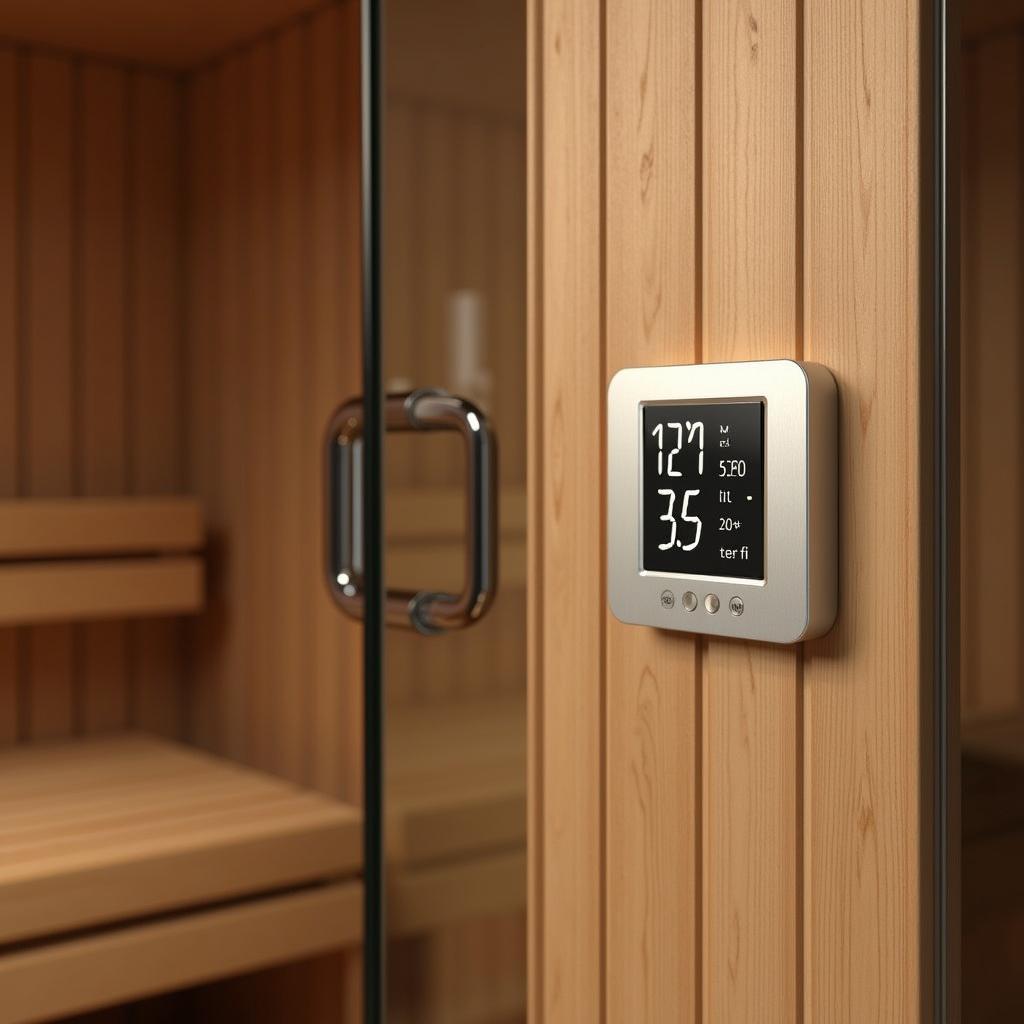 Modern Digital Sauna Clock with Temperature and Timer