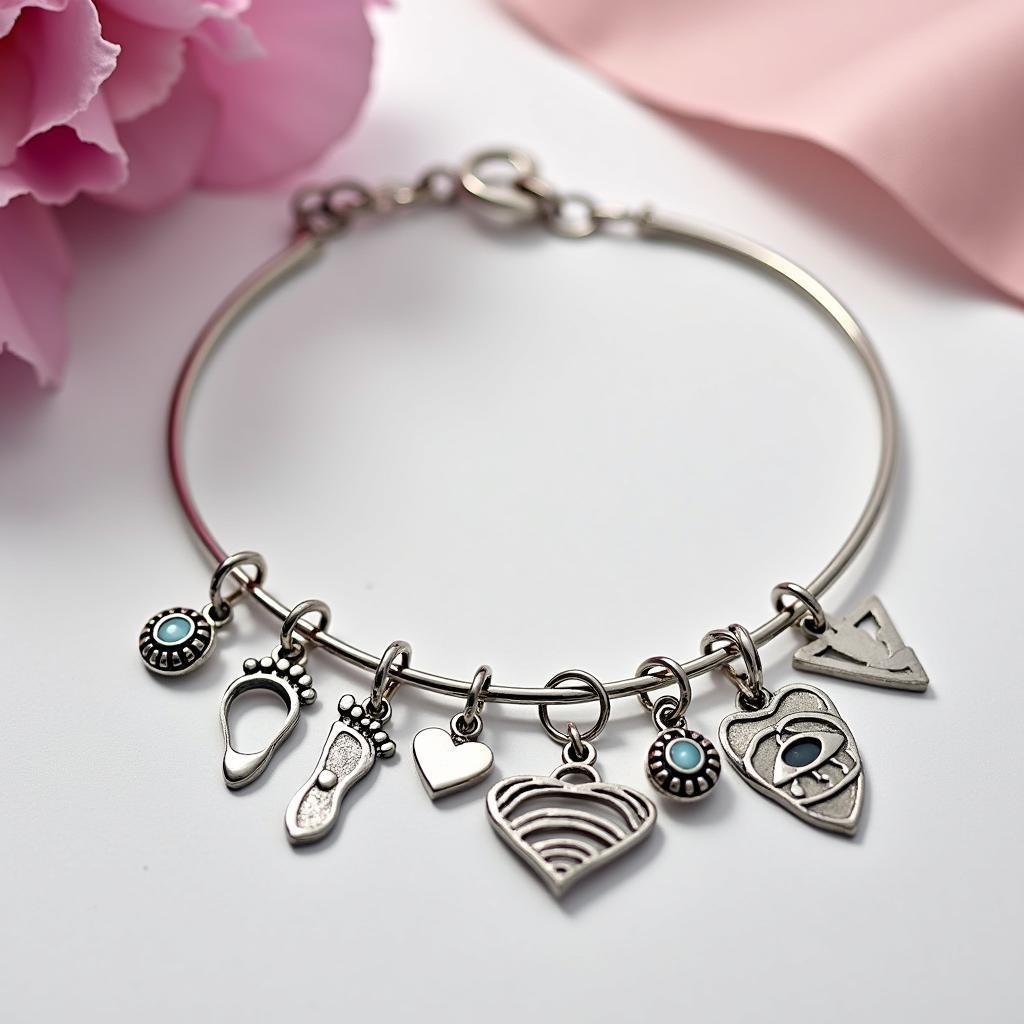 Modern Pregnancy Protection Bracelet with Charms