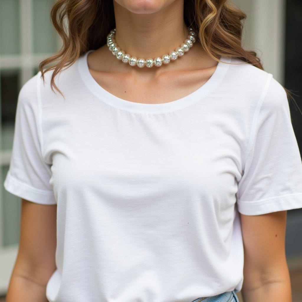 Monet choker paired with a casual outfit