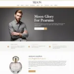 A screenshot of a website offering Moon Glory perfume samples, with clear instructions on how to request one.