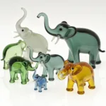 Murano Glass Elephant Collection: A diverse array of Murano glass elephants.