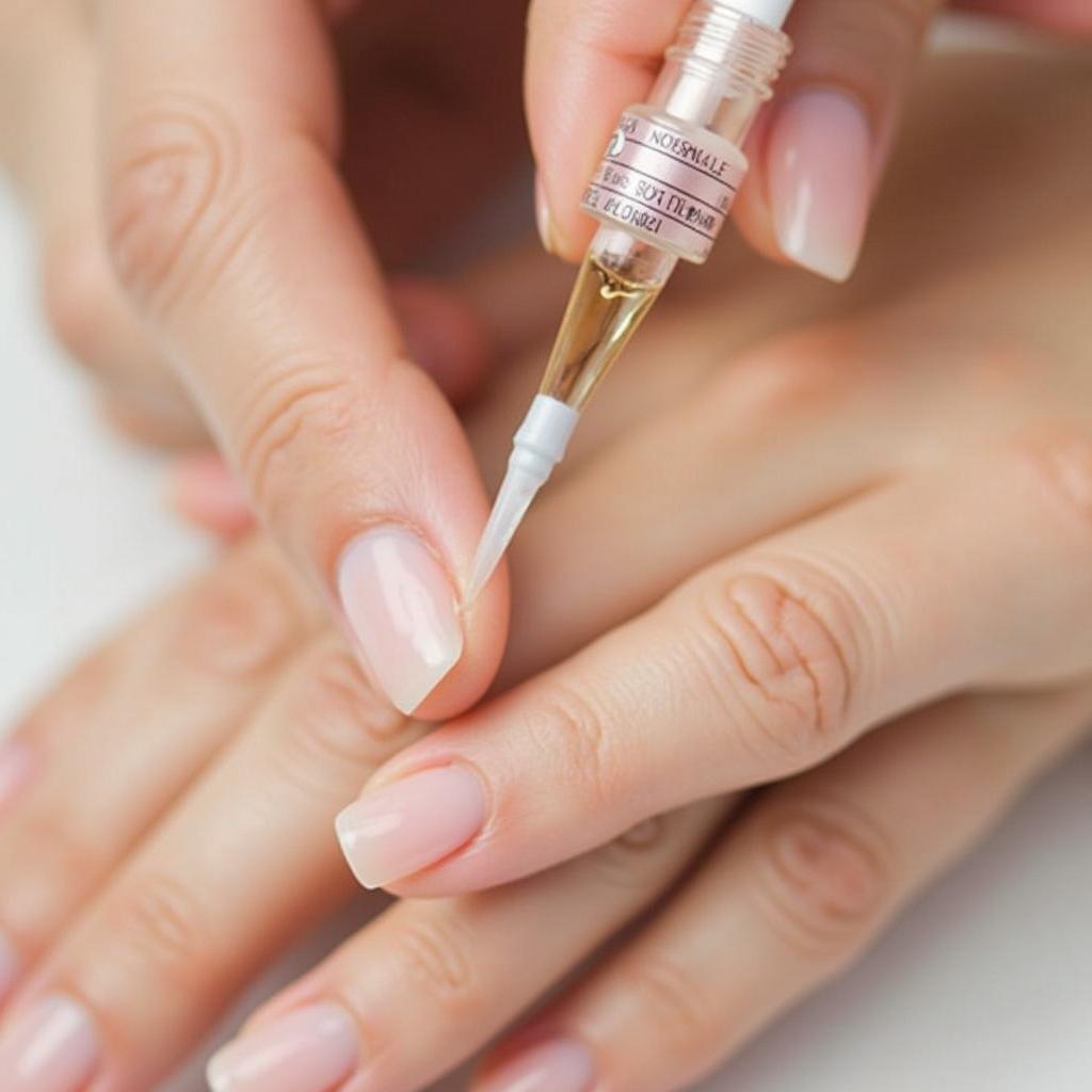 Applying Nail Serum to Bare Nails