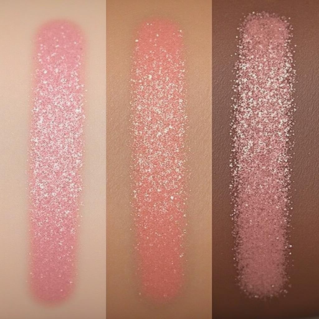 NARS Gaiety Blush Swatches on Different Skin Tones