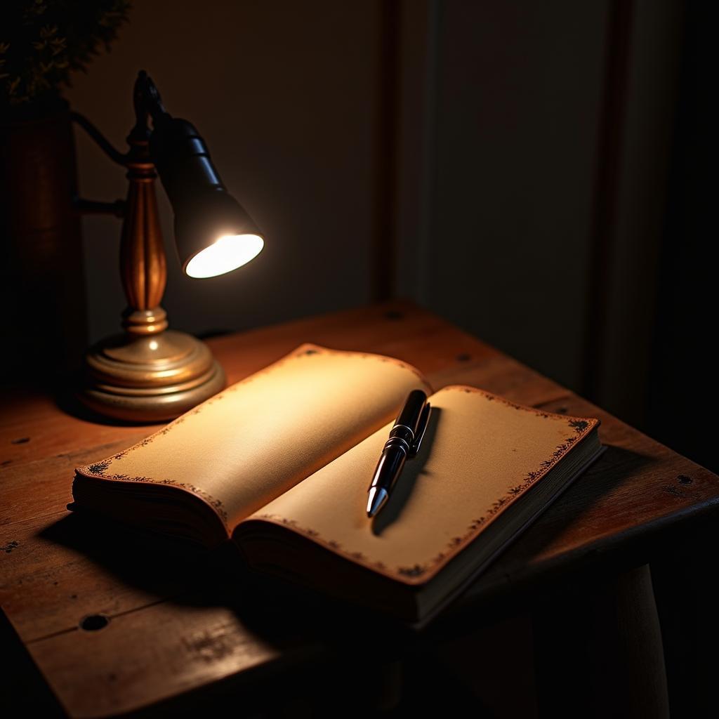 Natural Dream Journal: A Notebook and Pen on a Nightstand