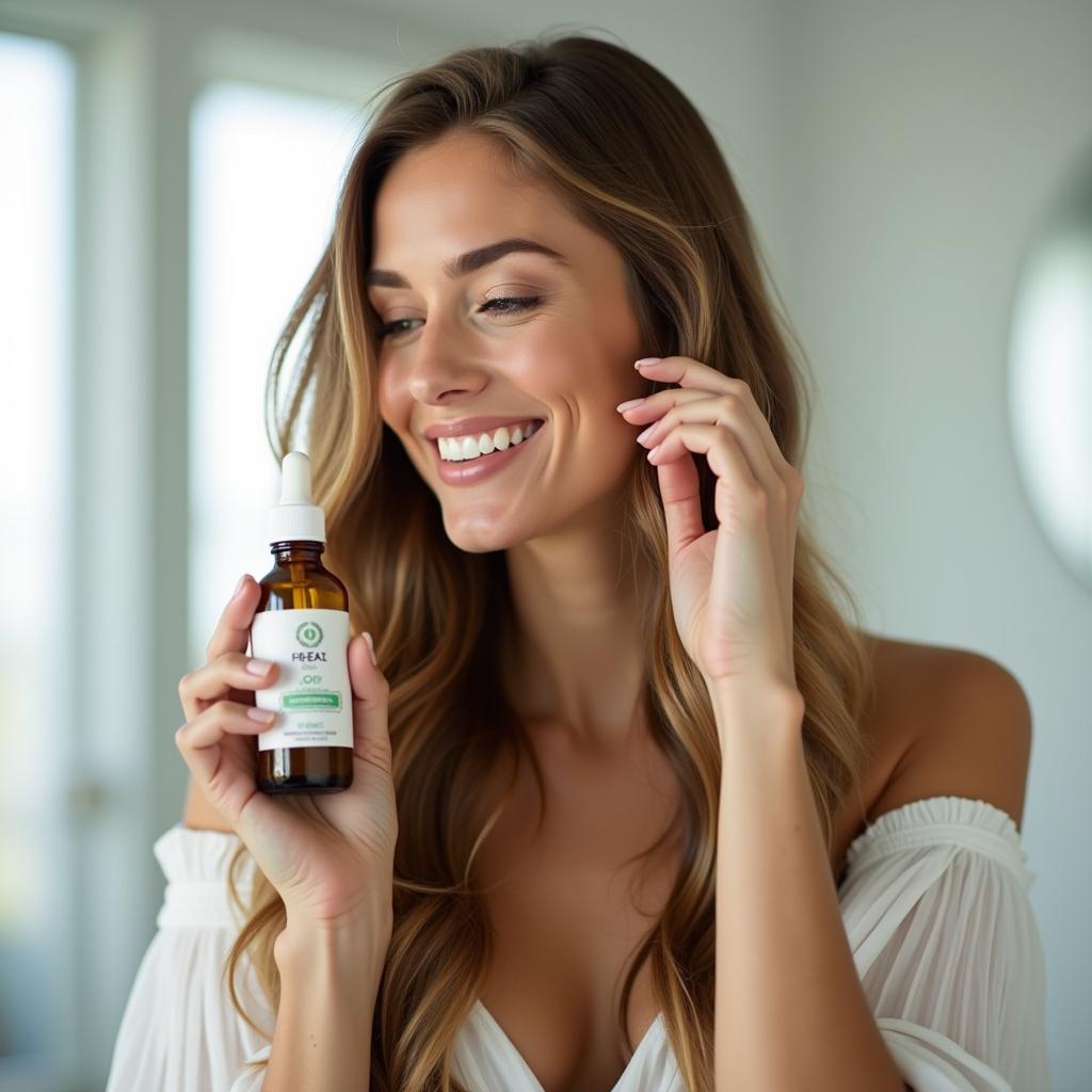 Woman Applying Natural Hair Products