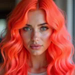 Neon Coral Hair Style