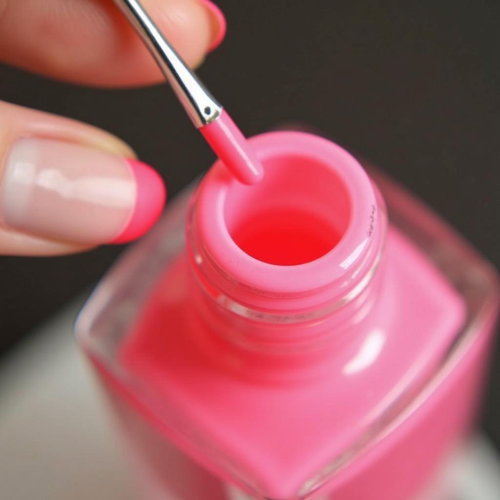 Applying Neon Nail Polish with Precision