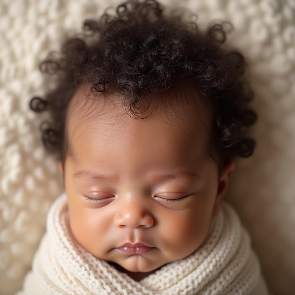 Newborn Baby with Natural Hair