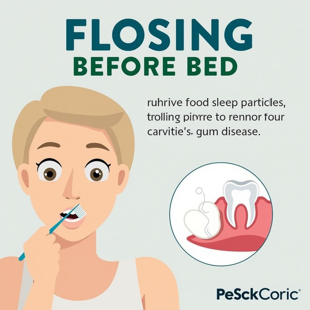 Night time flossing for cavity prevention