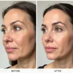 Non-surgical facial fillers enhancing cheekbones and lips