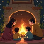 Family Gathering Around a Hearth: North Node in 4th House