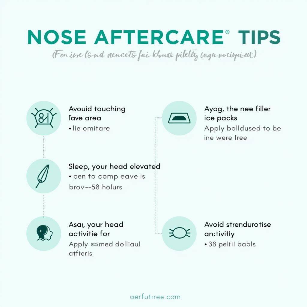 Infographic illustrating aftercare tips for optimal nose filler results.