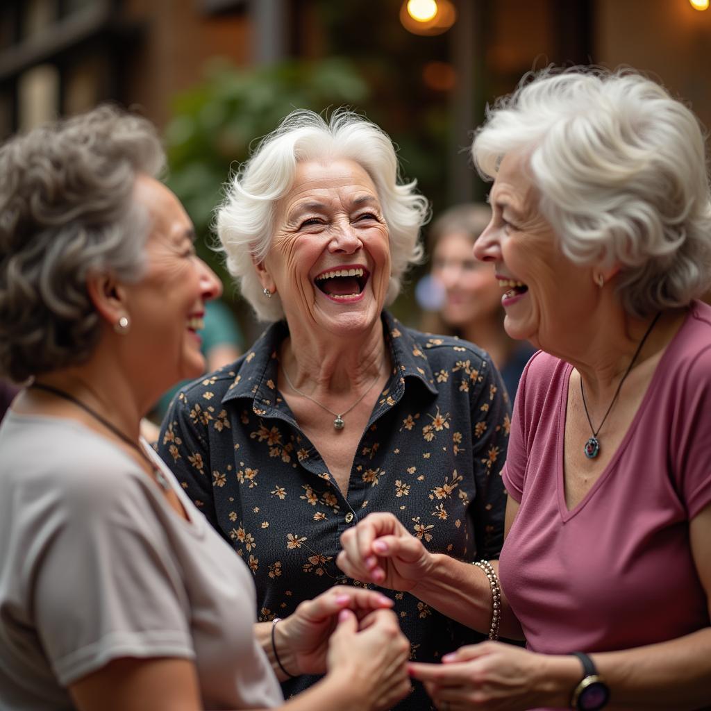 Older women enjoying social connections and camaraderie within the swinging community.