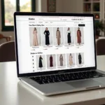 Online Islamic Clothing Store Website on a Laptop