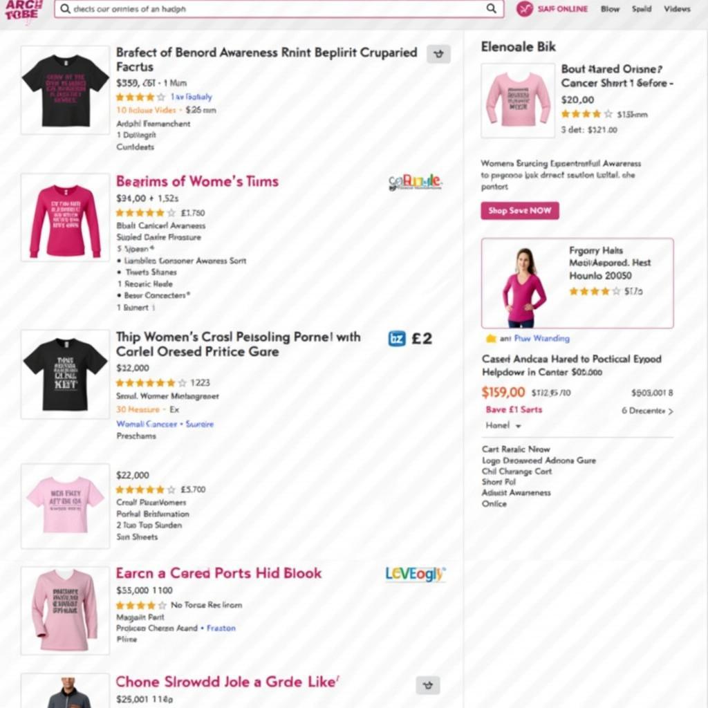 Online Retailers Selling Cancer Awareness Shirts