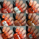 Orange Metallic Nail Polish on Different Skin Tones