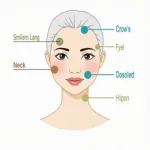 Diagram showing common treatment areas for ozone plasma pen therapy