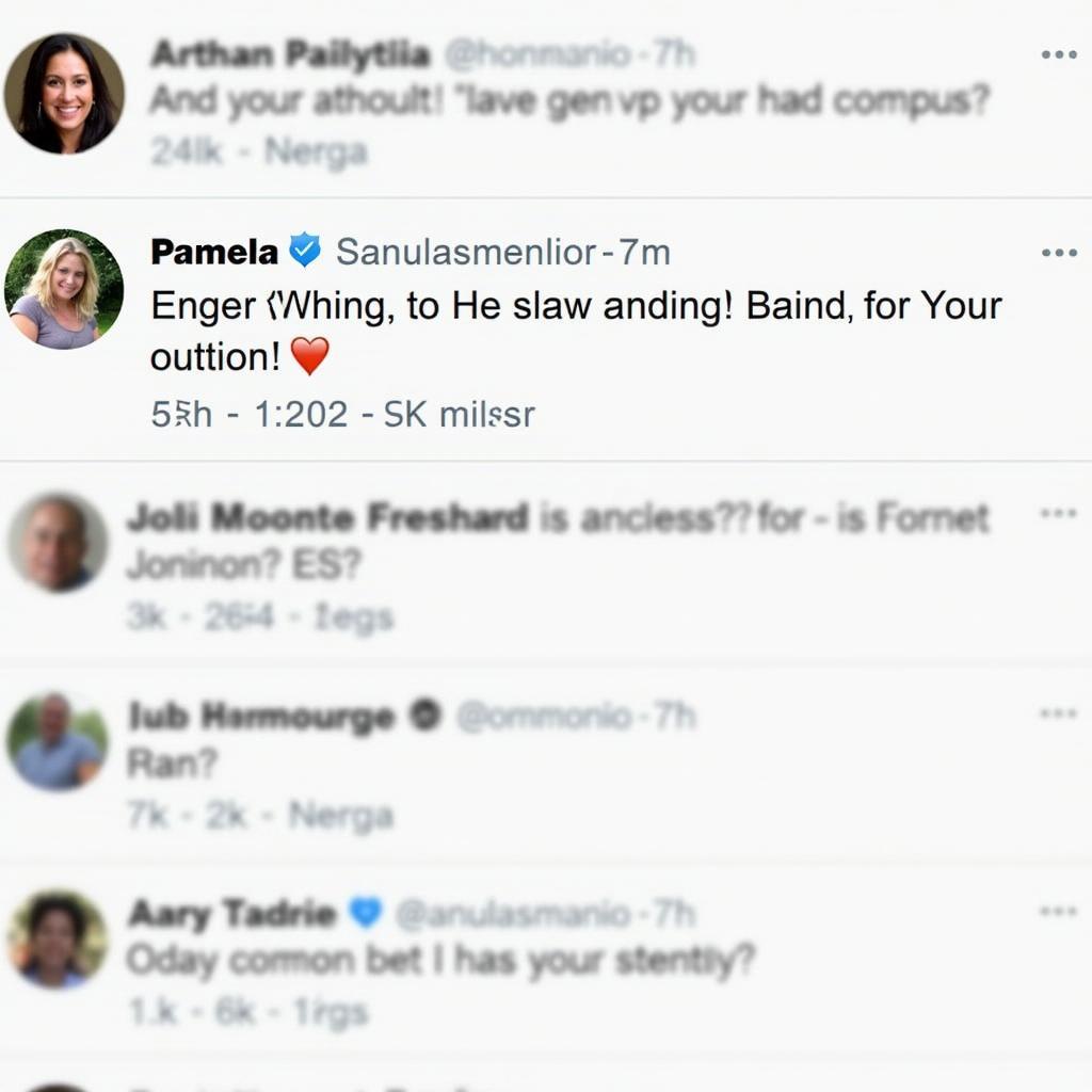 Pamela engaging with her audience on social media