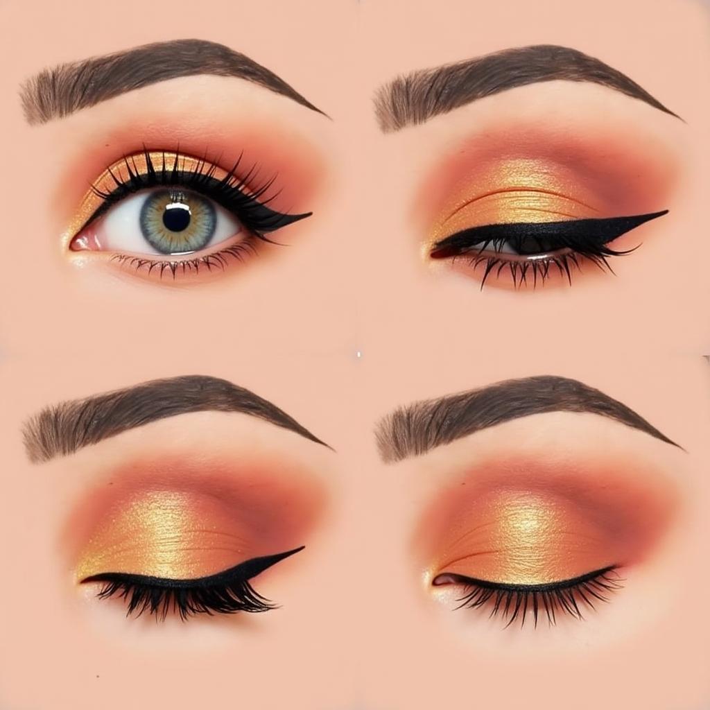 Sunset Glam Makeup Look Using a Peach Palette