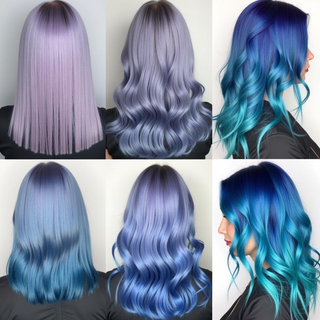 Periwinkle Blue Hair Color Variations