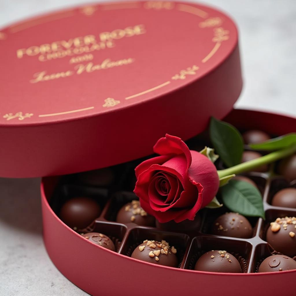 Personalized Forever Rose Chocolate Gift Box