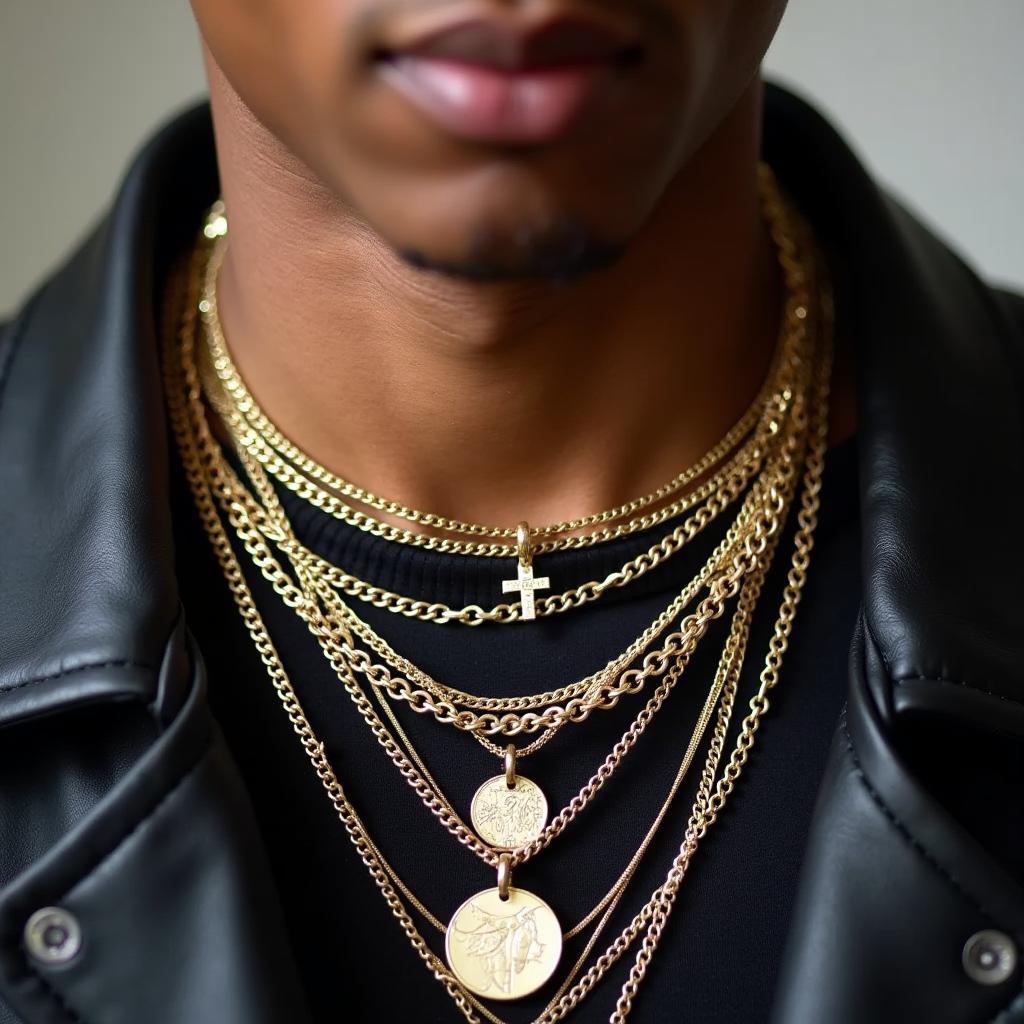 Pharrell Williams Layering Necklaces