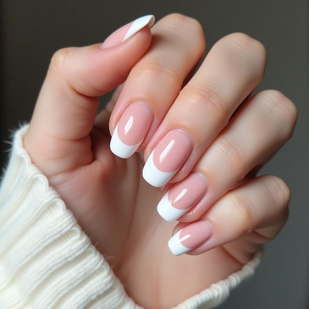 Modern Pink French Tip Nails