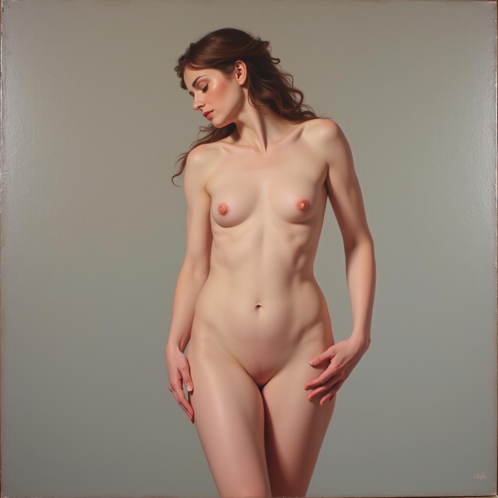 Classical Painting of a Pink Nude