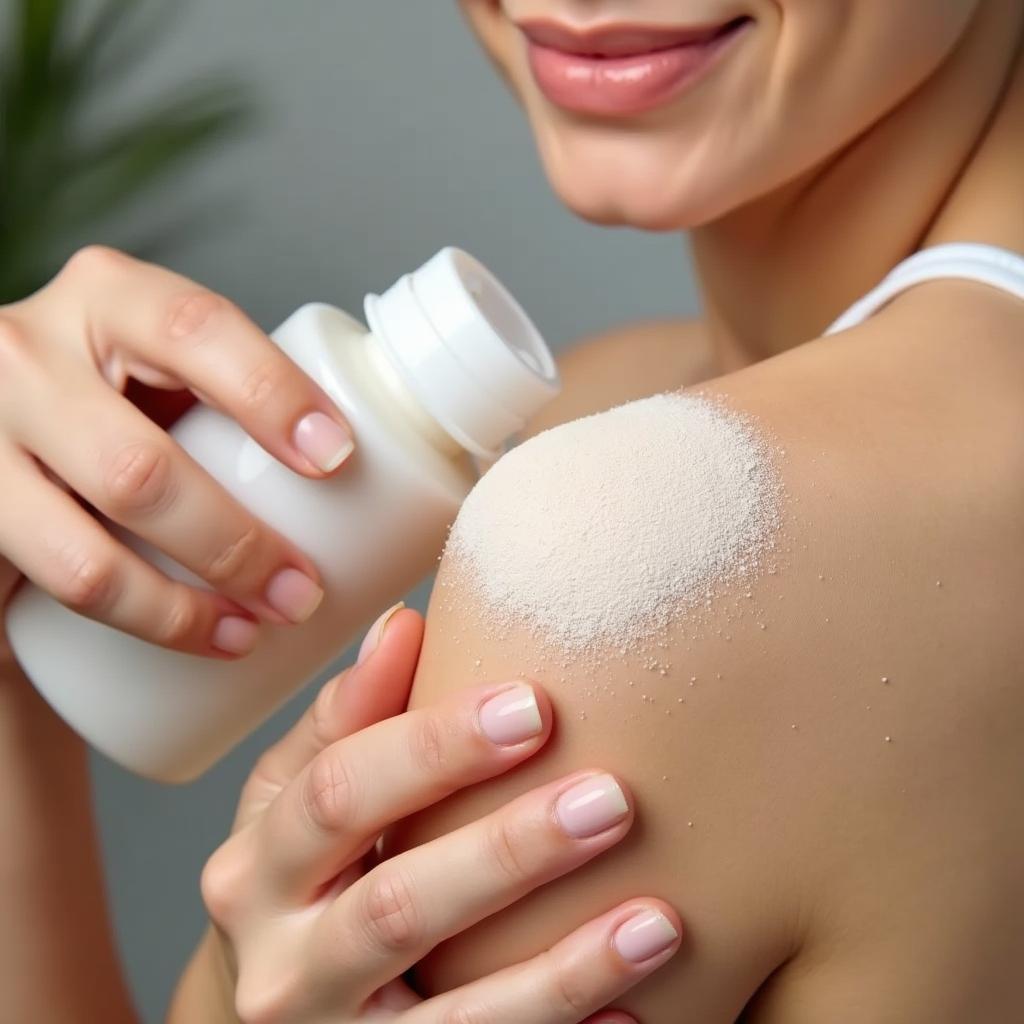 Applying Powder Lotion