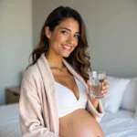 Pregnant Woman with Glowing Skin