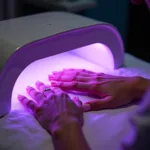 Professional Gel Nail Lamp in Use at a Salon