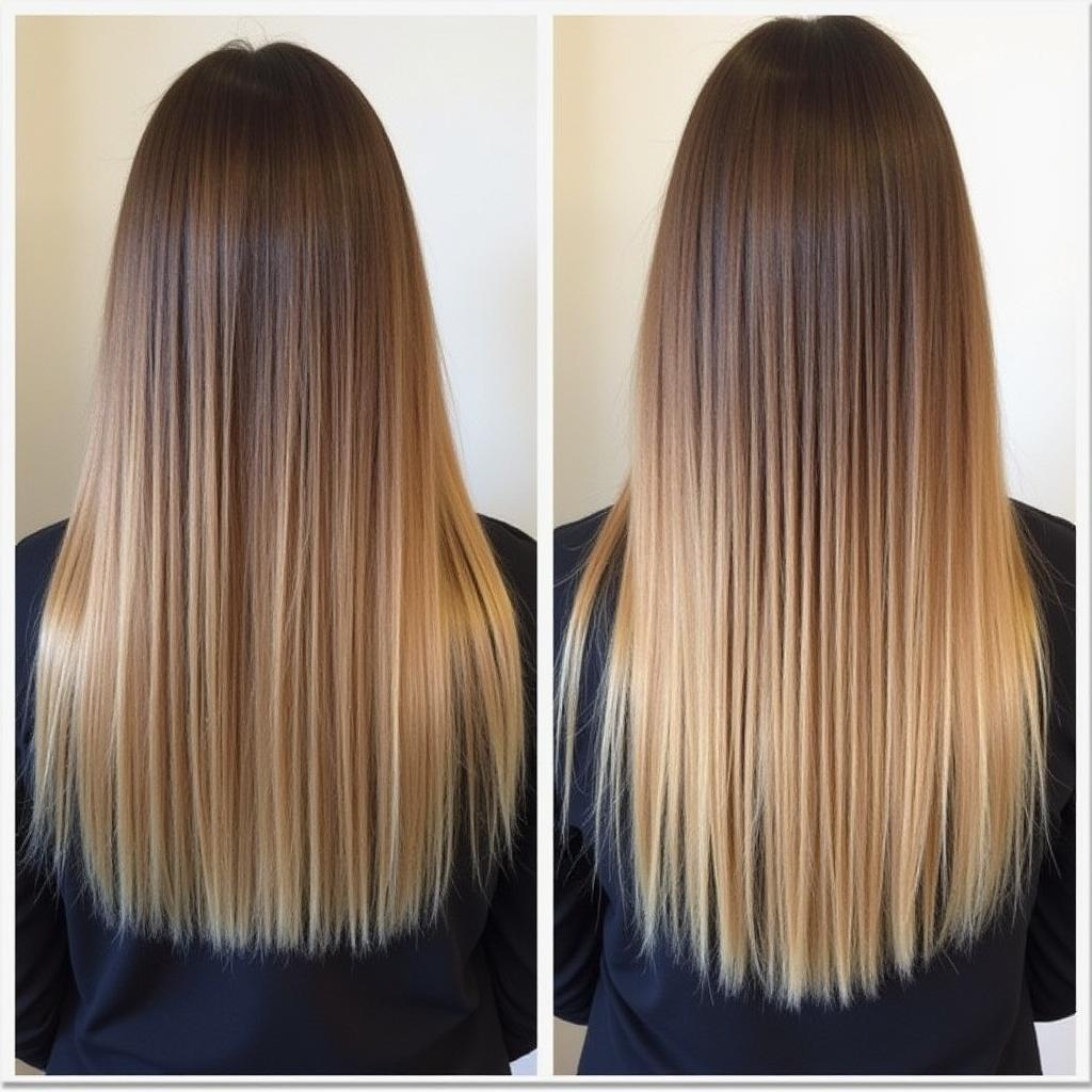 Before and After Professional Weft Hair Extensions