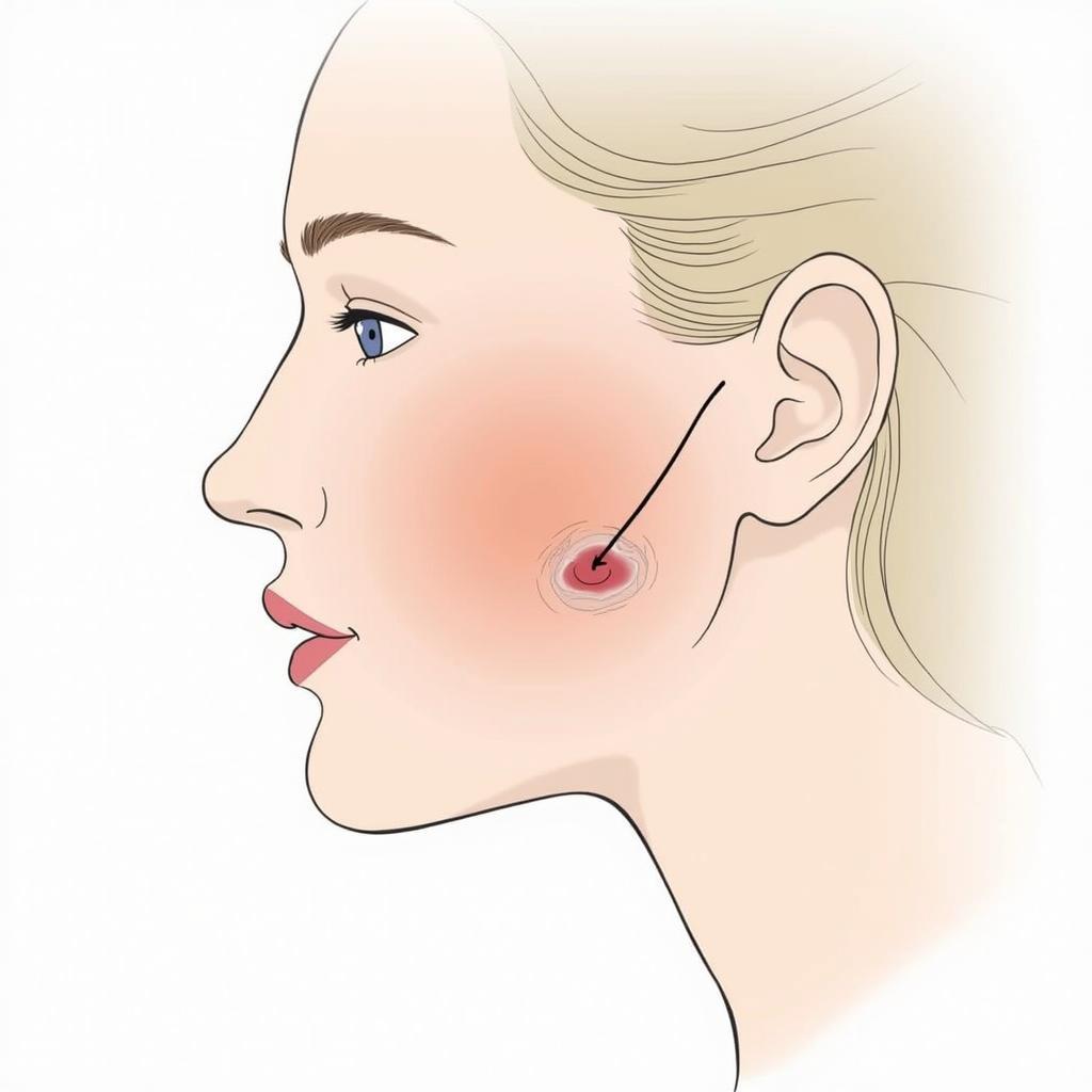 Prosthetic Cheek Surgery Illustration