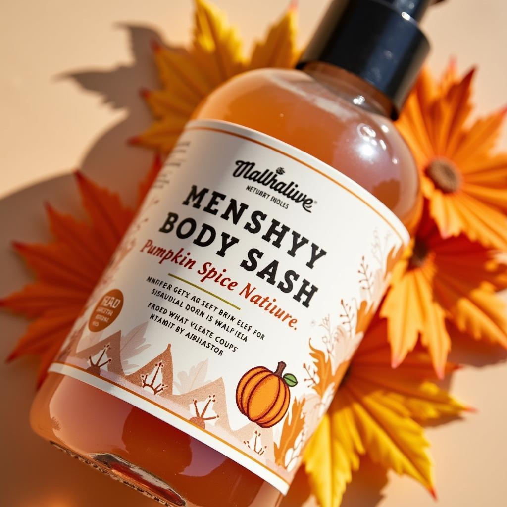 Close-up of Pumpkin Spice Native Body Wash Bottle