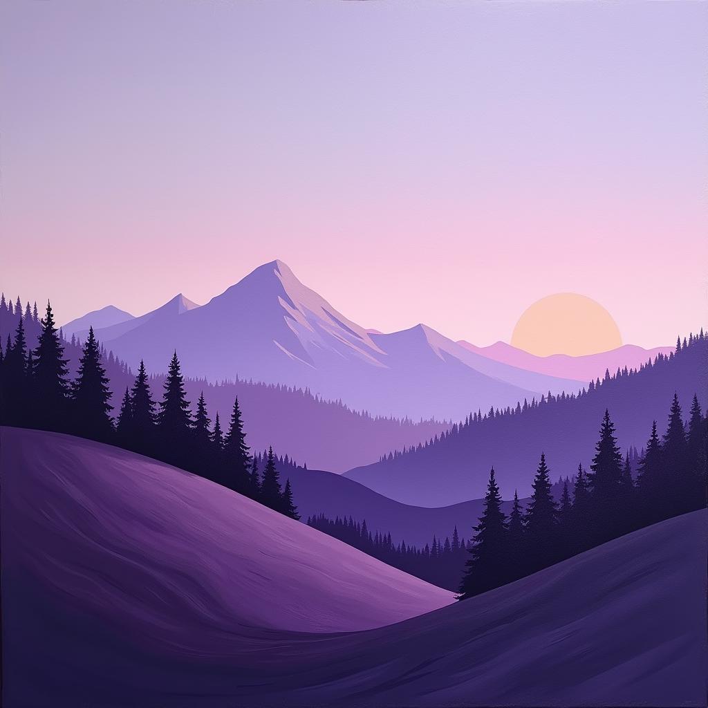 Purple Acrylic Painting Landscape