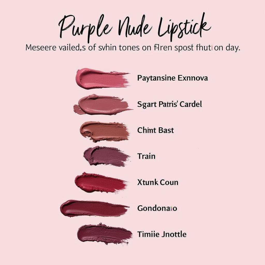 Variety of Purple Nude Lipstick Shades