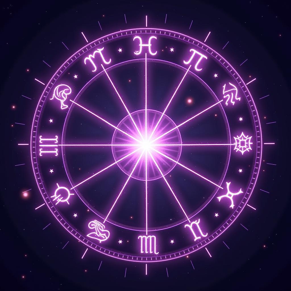 Purple Zodiac Wheel: Visualizing Astrological Energy