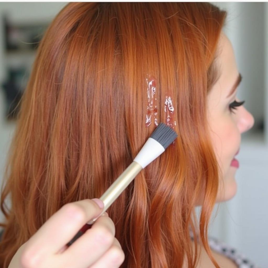 Applying Red Hair Gloss