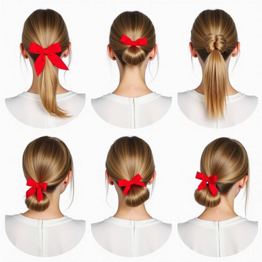 Different Hairstyles Using Red Hair Ties